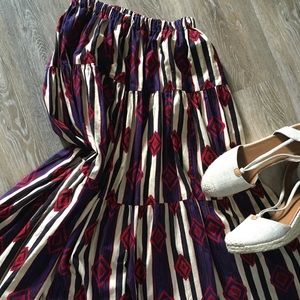 Tribal Print Circle midi Skirt